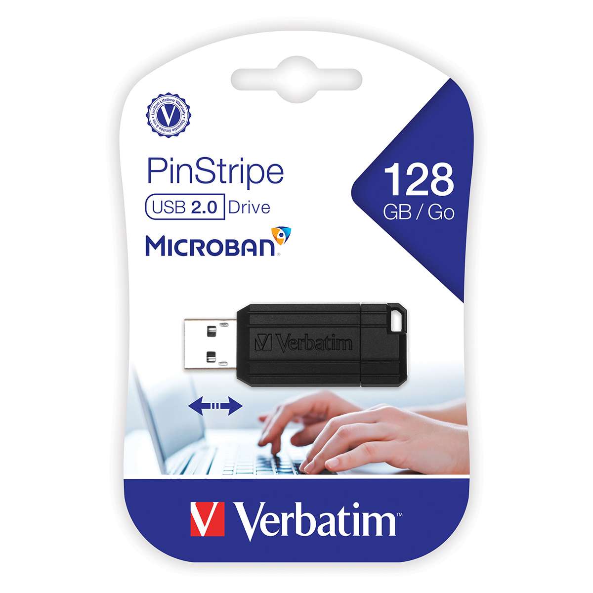 Pendrive 128GB Verbatim Flash PinStripe USB 2.0